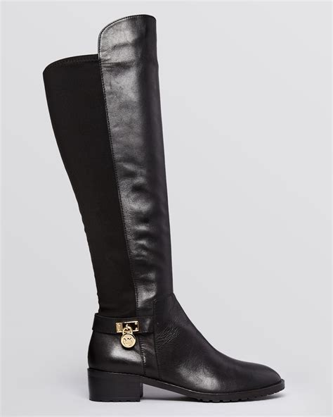 michael kors black boots stretch|Michael Kors black suede boots.